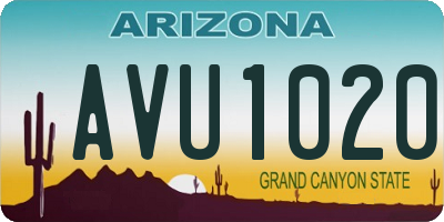 AZ license plate AVU1020