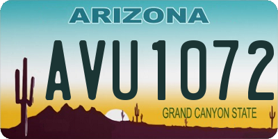 AZ license plate AVU1072