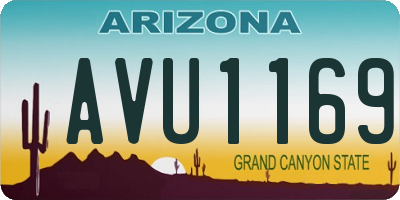 AZ license plate AVU1169