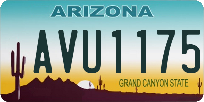 AZ license plate AVU1175