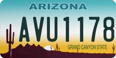 AZ license plate AVU1178