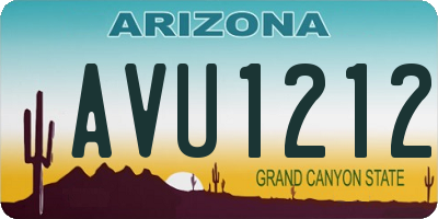 AZ license plate AVU1212
