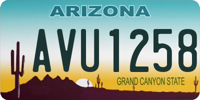 AZ license plate AVU1258