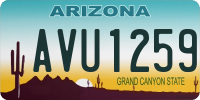AZ license plate AVU1259