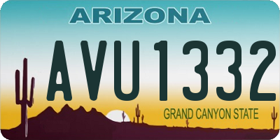 AZ license plate AVU1332