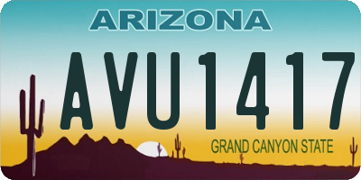 AZ license plate AVU1417