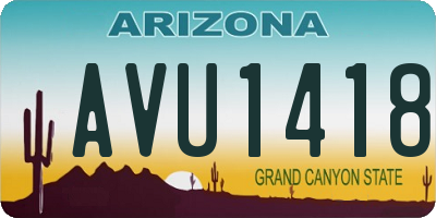 AZ license plate AVU1418