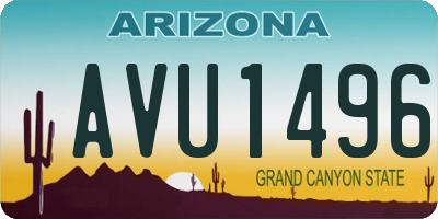 AZ license plate AVU1496