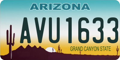 AZ license plate AVU1633