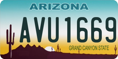 AZ license plate AVU1669