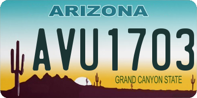 AZ license plate AVU1703