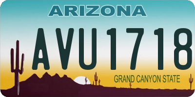 AZ license plate AVU1718