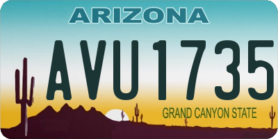 AZ license plate AVU1735
