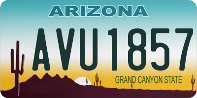 AZ license plate AVU1857