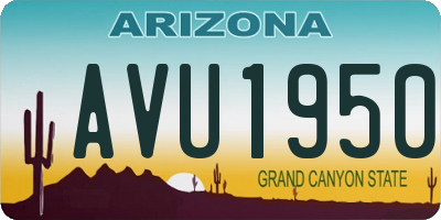 AZ license plate AVU1950