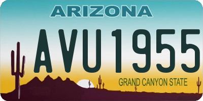 AZ license plate AVU1955