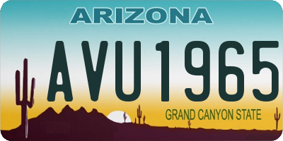 AZ license plate AVU1965