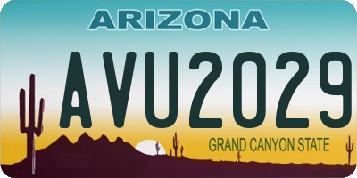 AZ license plate AVU2029