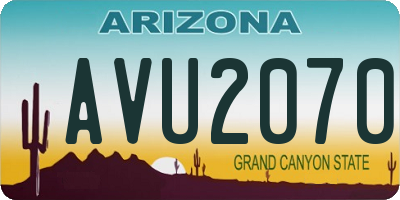 AZ license plate AVU2070