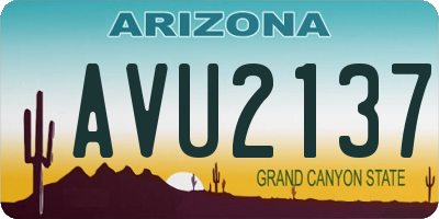 AZ license plate AVU2137