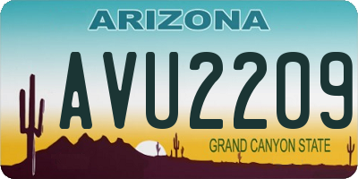 AZ license plate AVU2209