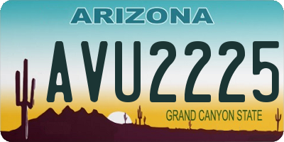 AZ license plate AVU2225
