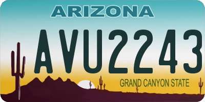 AZ license plate AVU2243
