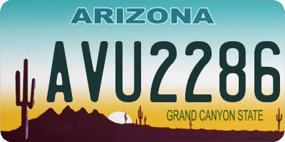 AZ license plate AVU2286