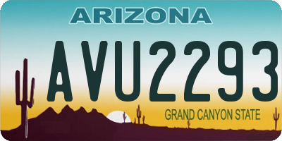 AZ license plate AVU2293