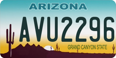 AZ license plate AVU2296