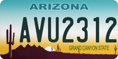 AZ license plate AVU2312