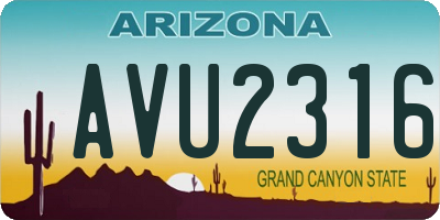 AZ license plate AVU2316