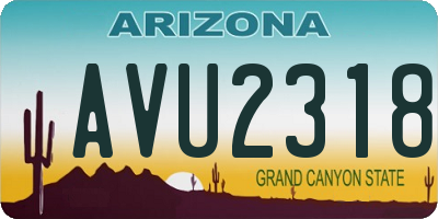 AZ license plate AVU2318