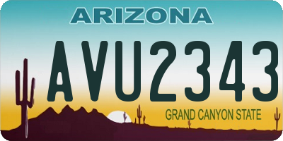 AZ license plate AVU2343