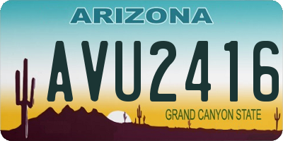 AZ license plate AVU2416