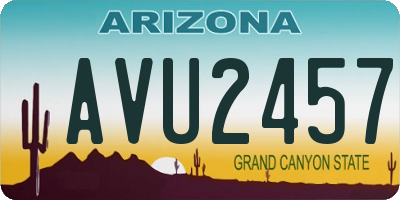 AZ license plate AVU2457