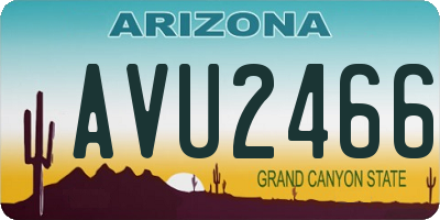 AZ license plate AVU2466