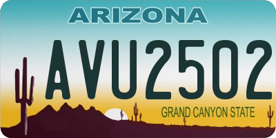 AZ license plate AVU2502