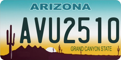 AZ license plate AVU2510
