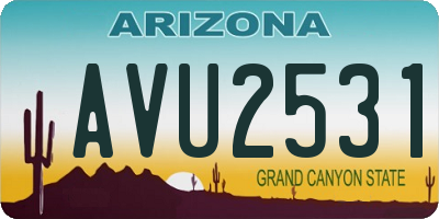 AZ license plate AVU2531