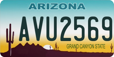 AZ license plate AVU2569