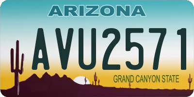 AZ license plate AVU2571