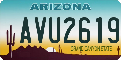 AZ license plate AVU2619