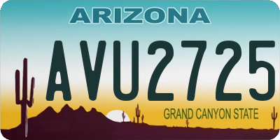 AZ license plate AVU2725