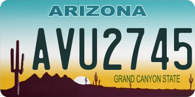 AZ license plate AVU2745
