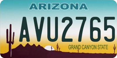 AZ license plate AVU2765