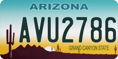 AZ license plate AVU2786