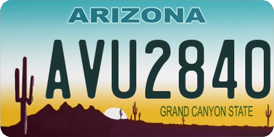 AZ license plate AVU2840