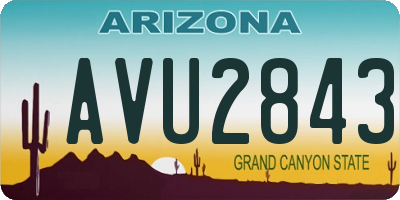 AZ license plate AVU2843