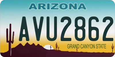 AZ license plate AVU2862